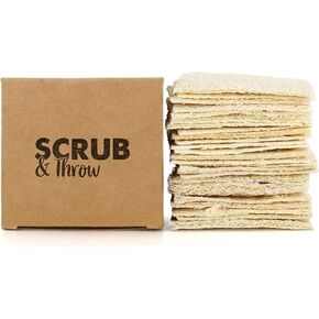 XL Scrub Sponges (Pack of 15), All-Purpose Household Natural Loofah Sponges, for Dishes, Cleaning, Non-Scratch
