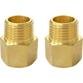 Midanya NPT 1/2 Male Thread to 1/2 Inch Female Thread Pipe Fitting Converter Adapter Solid Brass, 2 Pack