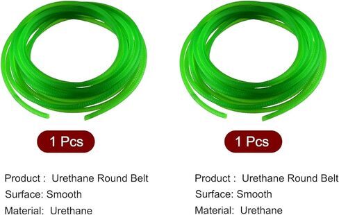 Uxcell 10ft 3 مللي متر 4 مللي متر بولي ناقل نقل حزام مستدير عالية الأداء يوريتان سيور الأخضر ل الناقل ماكينة ربط مجفف 2 قطعة in Kuwait