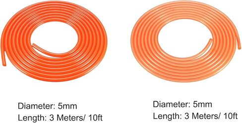 Uxcell 10ft 5 مللي متر 6 مللي متر PU نقل حزام مستدير عالية الأداء يوريتان سيور برتقالي لآلة ربط الناقل مجفف 2 قطعة in Kuwait