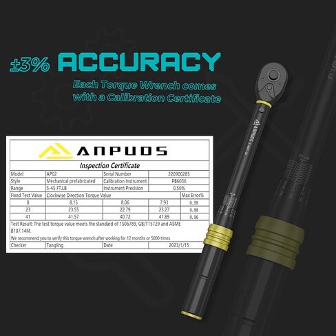 1-Inch Drive Click Torque Wrench, 200-1200 Ft-Lb/271-1626 Nm, Dual-Direction Torque Wrench, 48-Tooth Dual Range Scales Torque Wrench with Quick Release Reversible Head for Car Truck Tractor in Kuwait