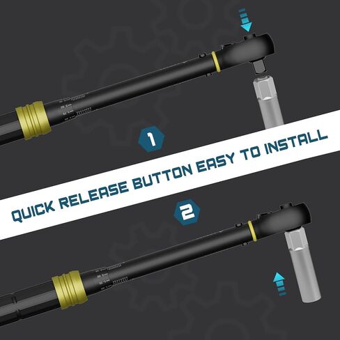 1-Inch Drive Click Torque Wrench, 200-1200 Ft-Lb/271-1626 Nm, Dual-Direction Torque Wrench, 48-Tooth Dual Range Scales Torque Wrench with Quick Release Reversible Head for Car Truck Tractor in Kuwait