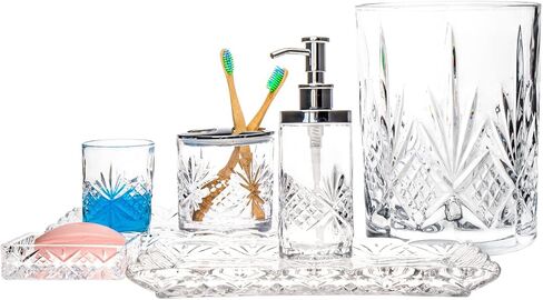 Godinger Dublin Bath Bucket Crystal Wastebasket Garbage Can in Saudi Arabia