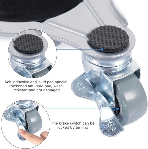 محركات دوللي للأثاث الثقيل مع مجموعة رافع، دوللي متحركة بدوران 360 درجة، 4 قطع من الفولاذ المطاطي مقاس 9 بوصة، أربع دوللي، سهلة تحريك الأثاث الثقيل بسعة تحميل 1100 رطل، مناسبة للأريكة والطاولة وما إلى ذلك in Kuwait