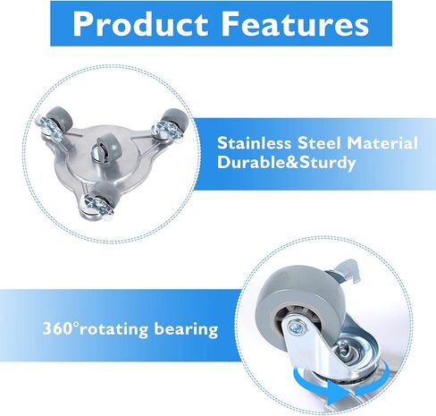 محركات دوللي للأثاث الثقيل مع مجموعة رافع، دوللي متحركة بدوران 360 درجة، 4 قطع من الفولاذ المطاطي مقاس 9 بوصة، أربع دوللي، سهلة تحريك الأثاث الثقيل بسعة تحميل 1100 رطل، مناسبة للأريكة والطاولة وما إلى ذلك in Kuwait