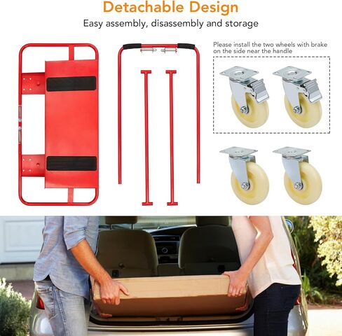 Heavy Duty Drywall Cart, 1600lbs Load Capacity, Protective Sloping Angle and Handrail, 1600lbs Load Capacity, Four Smooth Running Casters for Garage, Home, Warehouse in Saudi Arabia