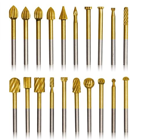 10Pcs HSS Router Carbide Engraving Bits & 10Pcs Router Bit with 1/8"(3mm) Shank Power Rotary Tools for DIY Woodworking, Carving, Sculpting, Engraving, Drilling. in Kuwait
