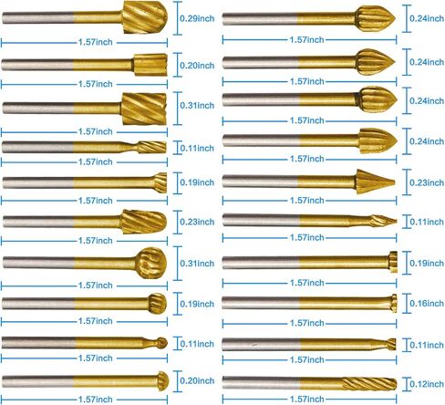 10Pcs HSS Router Carbide Engraving Bits & 10Pcs Router Bit with 1/8"(3mm) Shank Power Rotary Tools for DIY Woodworking, Carving, Sculpting, Engraving, Drilling. in Kuwait