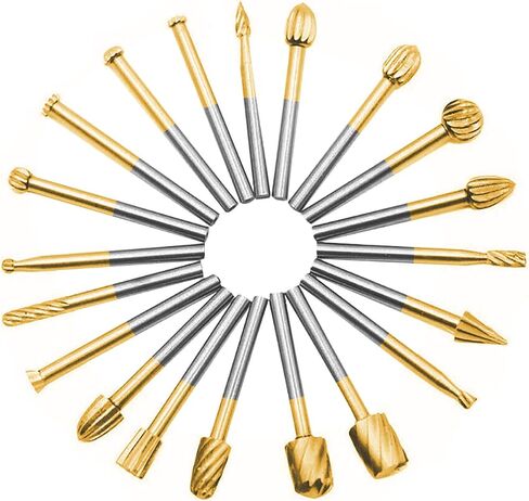 10Pcs HSS Router Carbide Engraving Bits & 10Pcs Router Bit with 1/8"(3mm) Shank Power Rotary Tools for DIY Woodworking, Carving, Sculpting, Engraving, Drilling. in Kuwait