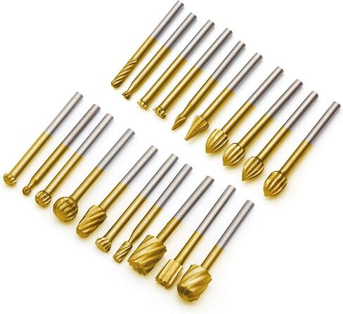 10Pcs HSS Router Carbide Engraving Bits & 10Pcs Router Bit with 1/8"(3mm) Shank Power Rotary Tools for DIY Woodworking, Carving, Sculpting, Engraving, Drilling. in Kuwait