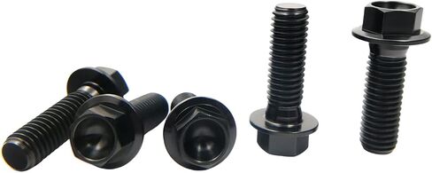 Rison Titanium Bolts Titanium Flanged Hex Head Bolt M10x1.25x20mm 6AL4V Aerospace Grade Ti Bolt Black Titanium Bolt for Motorcycle Car Modification Pack of 5 in Saudi Arabia
