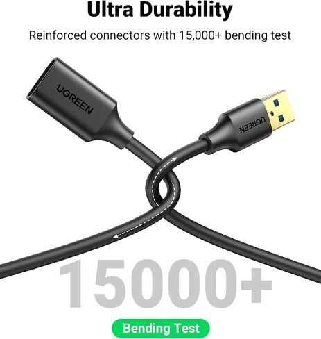 UGREEN USB Extender, USB 3.0 Extension Cable, Male to Female Cord 6FT in Kuwait