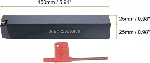 حامل أدوات تحول مخرطة CNC قابل للفهرسة من uxcell، 75 درجة SCBCR2525M09 15/16 بوصة ساق 40CrMo-42CrMo حامل أدوات تحويل من كربيد الفولاذ لتحويل خيوط الحز in Saudi Arabia