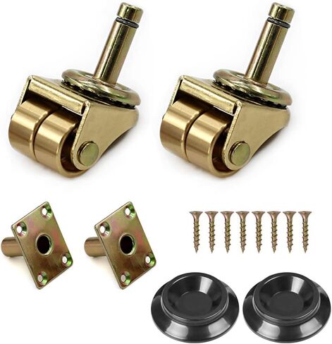 عجلات نحاسية، عجلات نحاسية مثالية من عجلات البيانو المستقيمة للعمود مع لوحة علوية 360 درجة، أسطوانة عالمية دوارة لمجموعة الأثاث العتيق المكونة من قطعتين، تتضمن براغي ومنصات مضادة للانزلاق in Kuwait