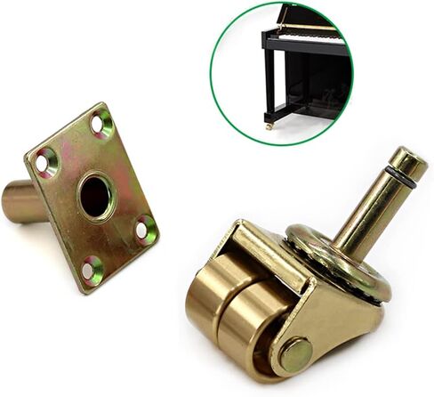 عجلات نحاسية، عجلات نحاسية مثالية من عجلات البيانو المستقيمة للعمود مع لوحة علوية 360 درجة، أسطوانة عالمية دوارة لمجموعة الأثاث العتيق المكونة من قطعتين، تتضمن براغي ومنصات مضادة للانزلاق in Kuwait