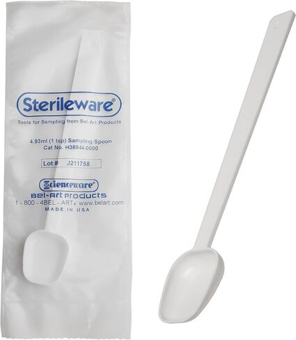 SP Bel-Art Sterileware Long Handle Sterile Sampling Spoon; 1.23ml (¼TSP), Plastic, Individually Wrapped (Pack of 10) (H36940-0010) in Kuwait