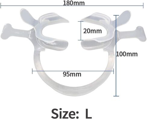 قطعتان من أداة شد وتبييض الأسنان لتقويم الأسنان مع علامات، فتاحة فم الأسنان قابلة لإعادة الاستخدام، قابلة لإعادة الاستخدام لحماية الفم بلون أبيض، صغير وكبير in Kuwait