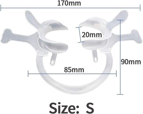 قطعتان من أداة شد وتبييض الأسنان لتقويم الأسنان مع علامات، فتاحة فم الأسنان قابلة لإعادة الاستخدام، قابلة لإعادة الاستخدام لحماية الفم بلون أبيض، صغير وكبير in Kuwait