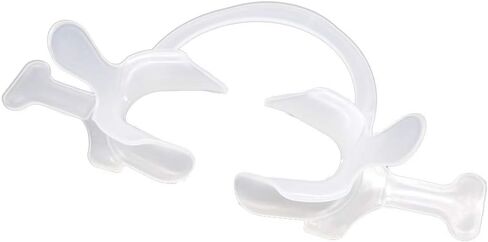 قطعتان من أداة شد وتبييض الأسنان لتقويم الأسنان مع علامات، فتاحة فم الأسنان قابلة لإعادة الاستخدام، قابلة لإعادة الاستخدام لحماية الفم بلون أبيض، صغير وكبير in Kuwait