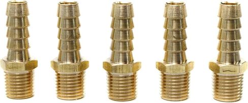 LTWFITTING 3/8-Inch Hose Barb x 1/4-Inch Male NPT Brass Coupler/Connector Fitting Fuel Gas(Pack of 5) in Saudi Arabia
