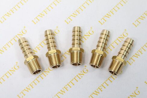LTWFITTING 3/8-Inch Hose Barb x 1/4-Inch Male NPT Brass Coupler/Connector Fitting Fuel Gas(Pack of 5) in Saudi Arabia