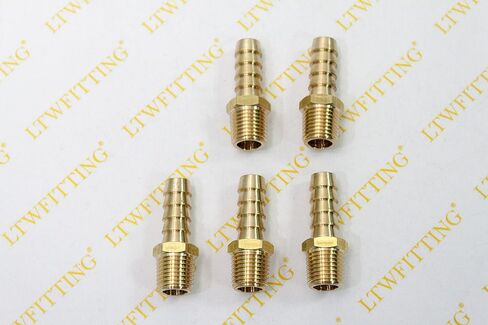 LTWFITTING 3/8-Inch Hose Barb x 1/4-Inch Male NPT Brass Coupler/Connector Fitting Fuel Gas(Pack of 5) in Saudi Arabia