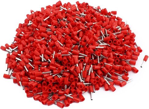 uxcell 1000 Pcs 18 AWG 1.0mm2 Insulated Pin Cord End Wire Ferrules Terminal Red in Saudi Arabia
