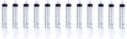 10ml Syringes Without Needle, 10cc Disposable Plastic Sterile Syringe with Luer Lock, Non-Sterile Oil Syringe, Glue Syringe, Epoxy Syringe, Ink Syringe, Lab Syringes (Pack of 12) in Saudi Arabia