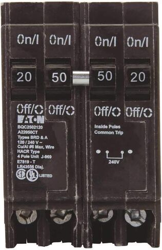 EATON GIDDS-605833 605833 Quad Breaker One 2 Pole 50 Amp And Two 1 Pole 20 Amp Common Trip in Saudi Arabia