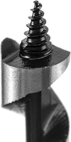 QWORK اوجير مثقاب للخشب، 4 قطع لقم مثقاب طويلة، قطر 1/2 بوصة × طول 12 بوصة، ساق سداسية 3/8 بوصة in Kuwait