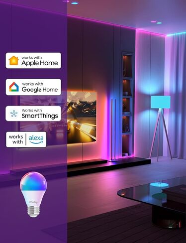 مصابيح اديسون الذكية من موجوي، 2700-6500 كلفن كهرماني قابل للضبط وخافت للضوء أبيض دافئ وبارد واي فاي E26 LED مصابيح اديسون، 8 وات ST19 800lm 90+ CRI لمبة إضاءة خيطية عتيقة، متوافقة مع Alexa、Google Home، 4 عبوات in Kuwait
