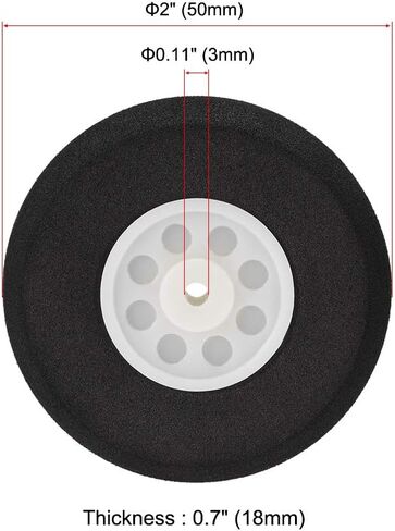 عجلات طائرة Uxcell RC - 4 قطع عجلات إسفنجية لطائرة RC مقاس 2 بوصة × 0.11 بوصة in Kuwait