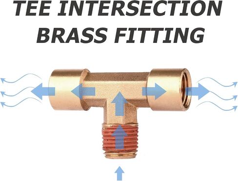 WYNNsky 1/4" NPT Brass Tee Pipe Fitting, T Shape Connectors, 3-Way 1/4" Tee Intersection Brass Fitting in Saudi Arabia