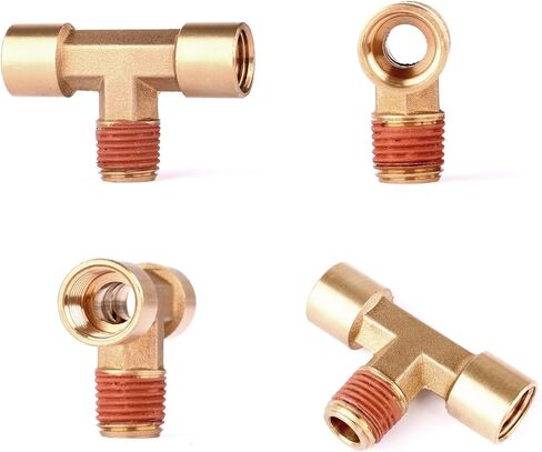WYNNsky 1/4" NPT Brass Tee Pipe Fitting, T Shape Connectors, 3-Way 1/4" Tee Intersection Brass Fitting in Saudi Arabia
