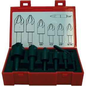 KEO 55078 High-Speed Steel Single-End Countersink Set, Uncoated (Bright) Finish, 6 Flutes, 100 Degree Point Angle, 1/4" - 1" Body Diameter in Saudi Arabia