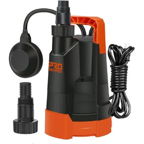 مضخة مياه نظيفة، Prostormer 1HP 3430GPH مضخة صرف منزلية غاطسة محمولة مع مفتاح تعويم تلقائي لحمام السباحة والبركة والقبو المغمور والطابق السفلي in Kuwait