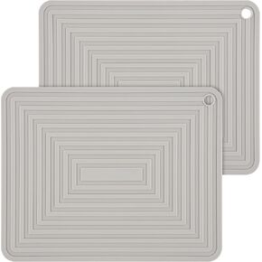Silicone Trivets for Hot Pots and Pans-Trivets for Hot Dishes-Heat Resistant Mat for Countertops, Kitchen Small Dish Drying Mat, Silicone Pot Holders-Hot Pads for Kitchen Set 2 Black in Saudi Arabia