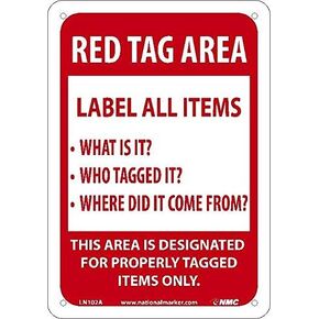 NMC LN102A Red Tag Area Sign in Kuwait