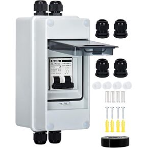 DIHOOL 40 Amp Circuit Breaker Box, Solar Panel Disconnet Switch, DC Miniature Circuit Breaker
