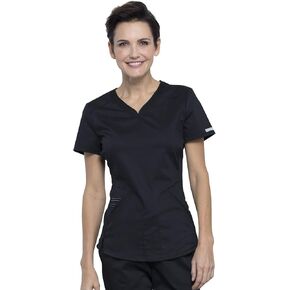 Cherokee Women's V Neck Scrubs Top with Shirttail Hem WW601