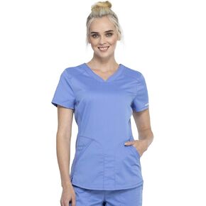 Cherokee Women's V Neck Scrubs Top with Shirttail Hem WW601