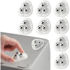 8Pcs Mini Caster Self Adhesive Wheels 360 Degree Rotation Sticky Pulley Swivel No Drilling Stainless Steel Paste Universal Wheel for Small Appliances,Trash Can, Storage Bins (White) in Kuwait