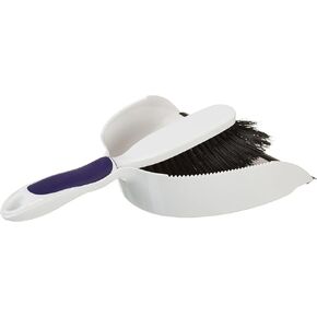 Rubbermaid Commercial Products Dustpan and Brush Set with Comfortable Grip, White/Black, Easy Pickup with Rubber Edge in Home/Garage in Saudi Arabia
