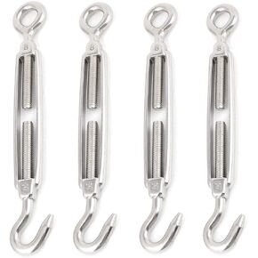 بي ان واي زوت مشبك تثبيت بمشبك تثبيت وخطاف ام 8 من الستانلس ستيل من الستانلس ستيل، اداة شد حبل الاسلاك CO، عبوة من 4 قطع in Kuwait