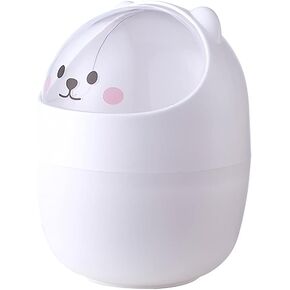 Cute Bear Shape Trash Can Wastebasket Large Capacity Cartoon Desktop Trash Can with Lid Garbage Container Bin with for Home Office Bathroom Kitchen Dorm Kids Room in Saudi Arabia