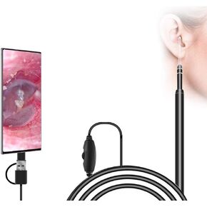 كاميرا منظار الأذن 3 في 1 USB، كاميرا أذن مرئية صغيرة جديدة مطورة بقطر 5.5 مم، منظار أذن عالي الدقة مع أداة تنظيف شمع الأذن و6 مصابيح LED قابلة للتعديل لأجهزة OTG Android وWindows وMac. in Kuwait