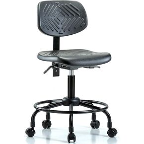 LabTech Seating LT43666 Desk Height Chair, Polyurethane, Round Tube Base - Casters in Saudi Arabia