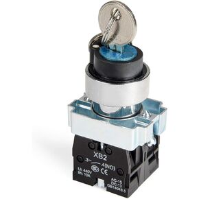 APIELE 22MM 3 Position Key Switch Momentary 2NO XB2-20Y/33 (3 Position Momentary)
