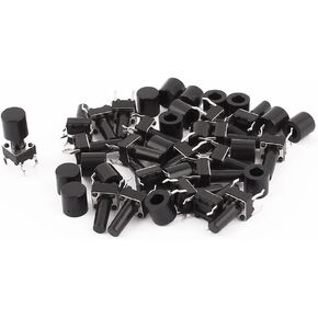 مفتاح ربط بزر ضغط صغير بأربع دبابيس من Uxcell a15080400ux1064 مع قبعة، 6 مم × 6 مم × 12 مم in Kuwait