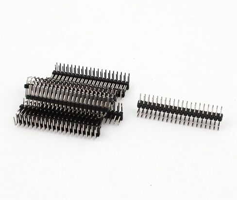 uxcell a15010500ux0918 2.54mm 2 x 20-pin Male Double Row Right Angle Pin Header Strip (Pack of 10) in Saudi Arabia